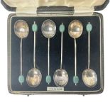 Cased set of six silver teaspoons