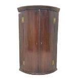 Georgian mahogany cylinder corner cupboard