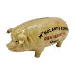 Cast iron reproduction Wm. Moland's Sons Quaker City Hams money box