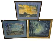After Vincent van Gough: Two landscape pastels