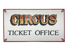 Painted wooden 'Circus Ticket Office' sign