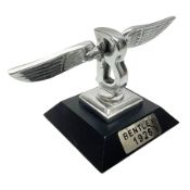 Reproduction chrome Bentley B on base with plaque marked Bentley 1926