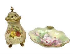 Royal Worcester blush ivory vase and cover