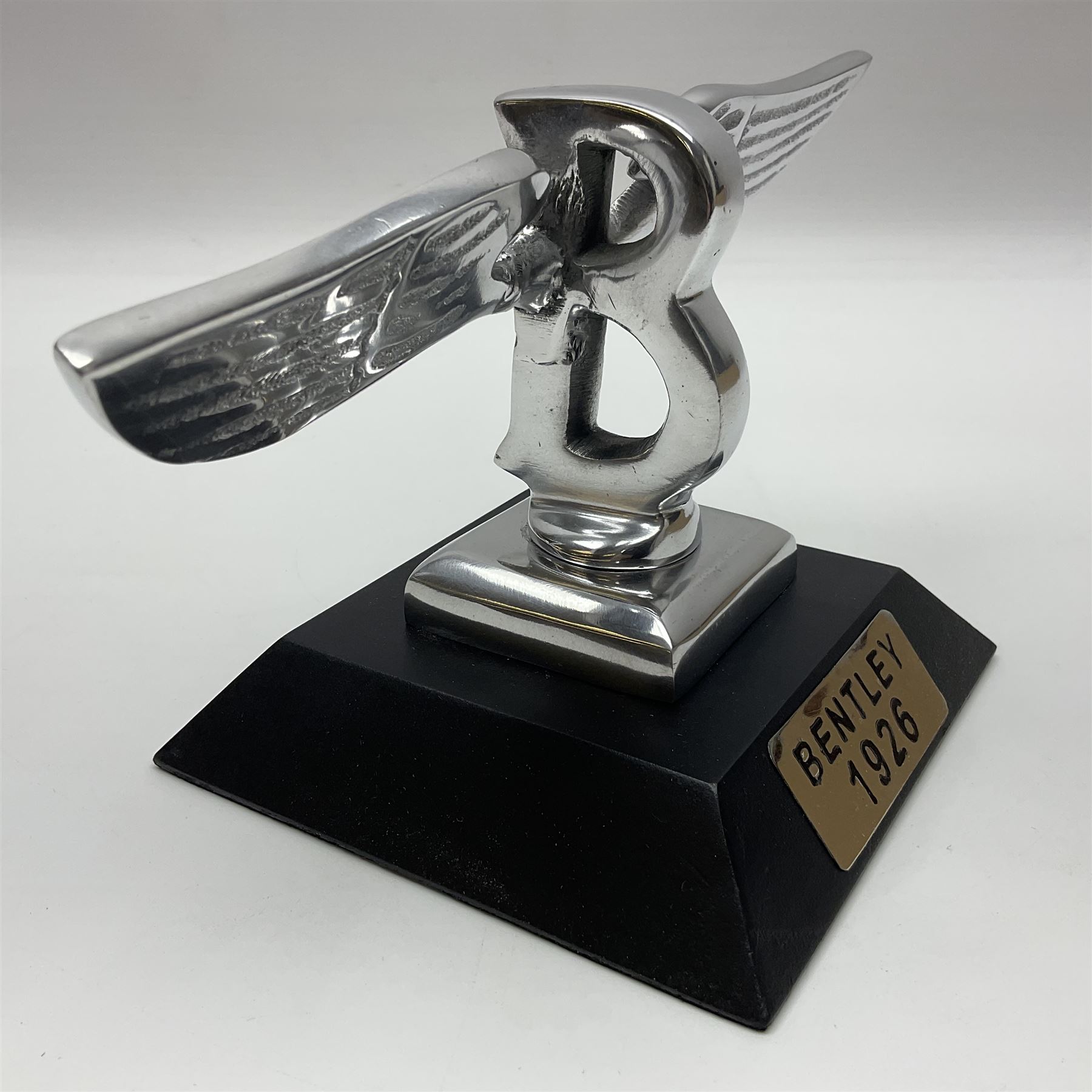 Reproduction chrome Bentley B on base with plaque marked Bentley 1926 - Image 3 of 6