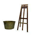 Large 19th century brass bucket or log store (D66cm