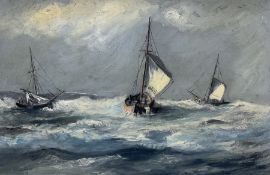 Frank Blinkhorn (20th century): Fishing Boats in Rough Seas