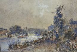 English Impressionist (Early 20th century): watercolour and gouache indistinctly signed 33cm x 49cm