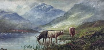 F Walters (British 19th century): Highland Cattle