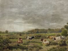 J MacPherson (Scottish fl.1865-1884): Cattle in Landscape