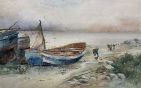 John Guttridge Sykes (British 1866-1941): Fishing Cobles on the Beach