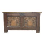 Jacobean Revival - 19th century oak blanket chest