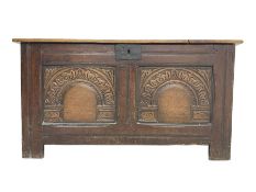 Jacobean Revival - 19th century oak blanket chest