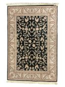 Persian design dark indigo ground rug