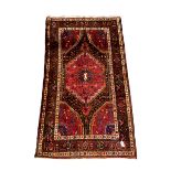 Persian Hamadan red and blue ground rug