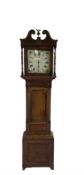 Unsigned - mid-19th century 30 hour oak and mahogany longcase clock