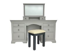 Cotswold - contemporary grey painted kneehole dressing table