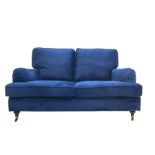 Howard design - two-seat sofa upholstered in blue fabric