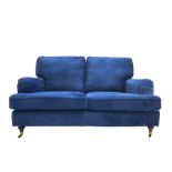 Howard design - two-seat sofa upholstered in blue fabric