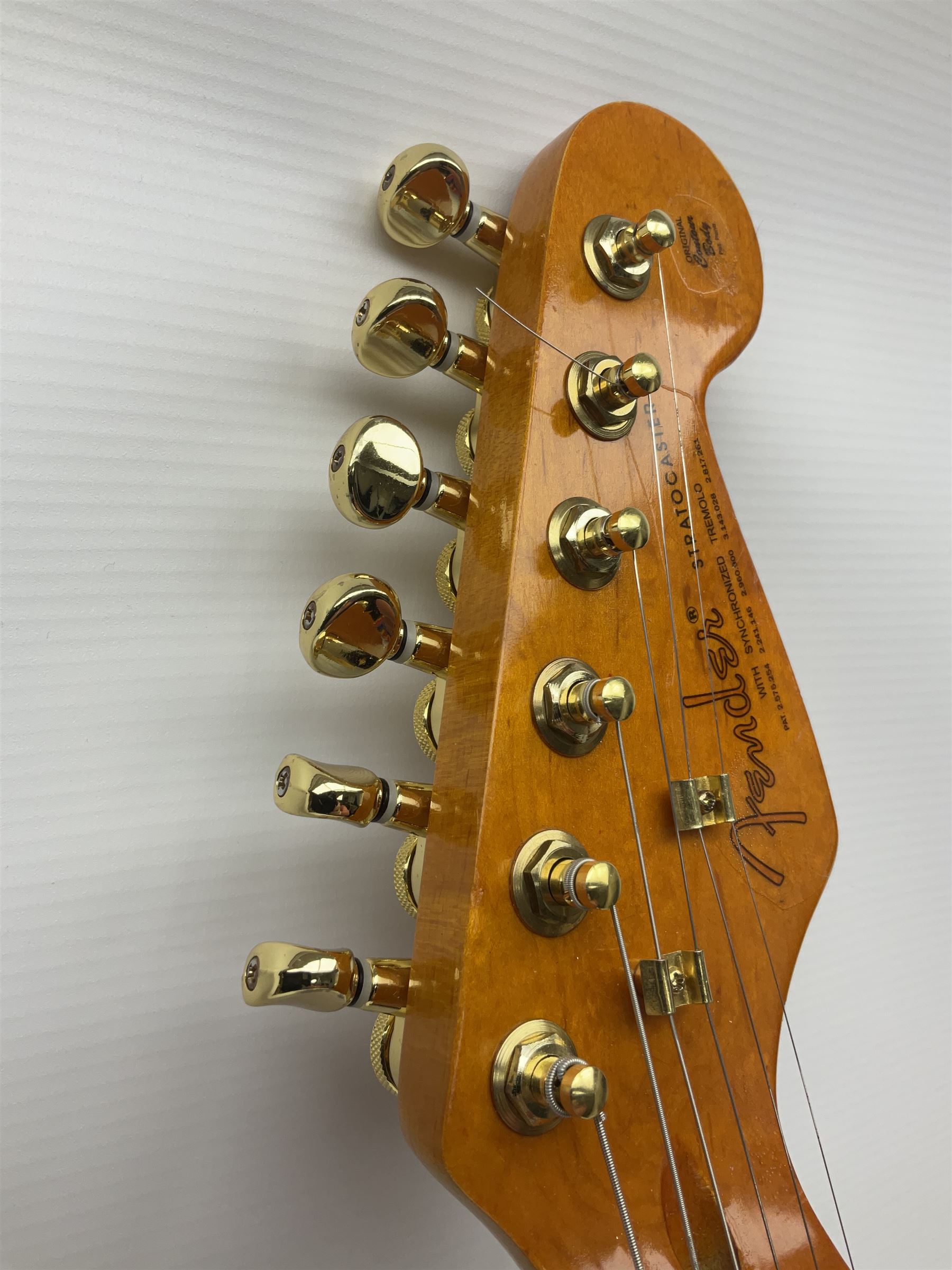 Copy of a Fender Stratocaster electric guitar in black with Wilkinson bridge - Image 9 of 21