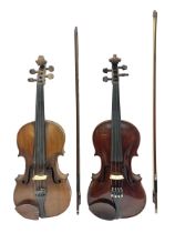 German trade violin in the Steiner style c1900 with 35.5cm two-piece maple back and ribs and spruce