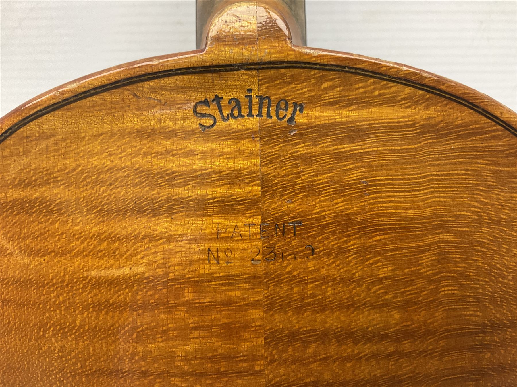 German violin c1900 stamped Stainer with 36cm two-piece maple back and ribs and spruce top L59.5cm o - Image 5 of 14