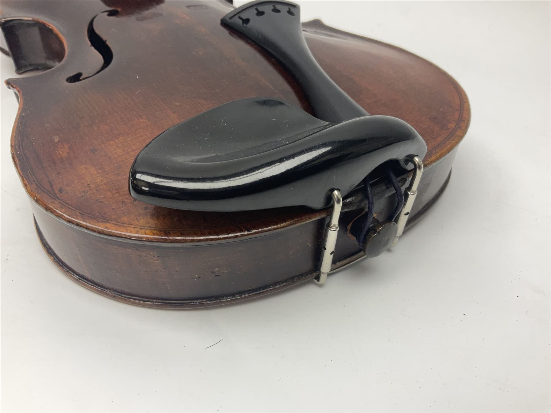 Czechoslovakian violin stamped LIZST c1920 with 35.5cm two-piece maple back and ribs and spruce top - Image 7 of 15