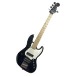 Fender Squier Active five-string Jazz bass guitar in black with white scratch plate