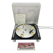 1970s Transcriptor Saturn turntable with paperwork including original receipt dated June 1973 and so