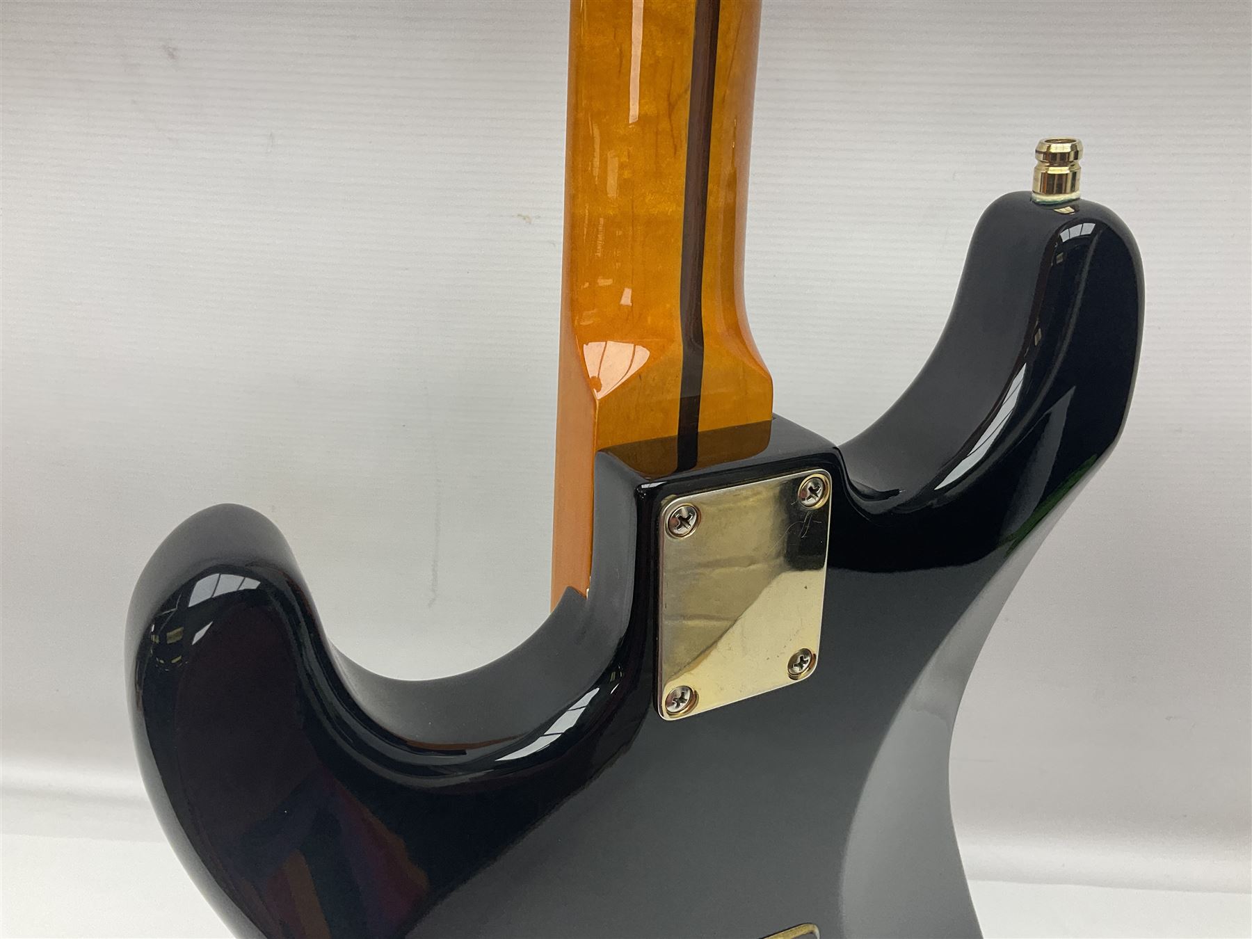 Copy of a Fender Stratocaster electric guitar in black with Wilkinson bridge - Image 12 of 21