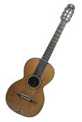 19th century Continental parlour guitar for restoration or display