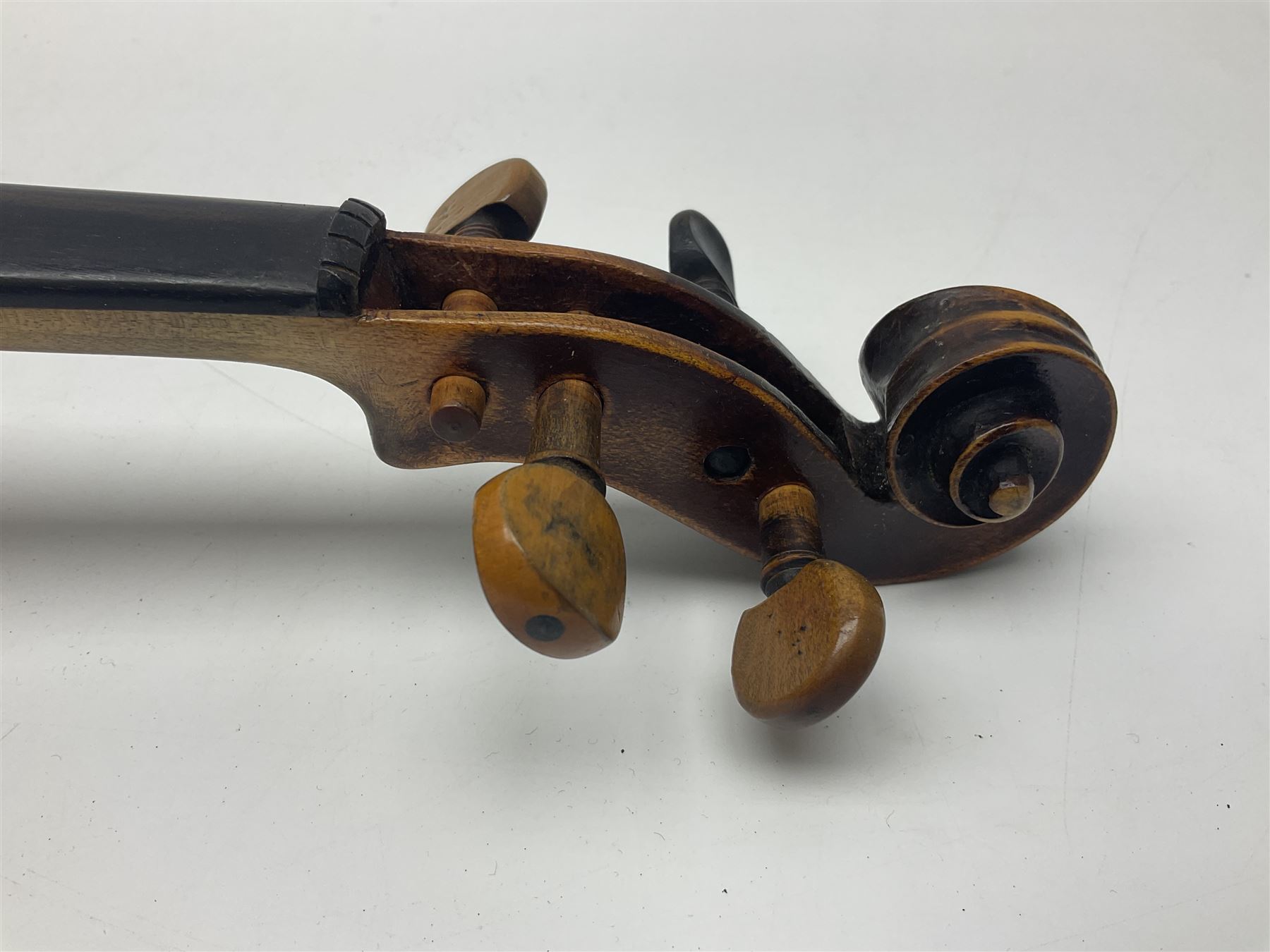 Czechoslovakian violin stamped LIZST c1920 with 35.5cm two-piece maple back and ribs and spruce top - Image 13 of 15