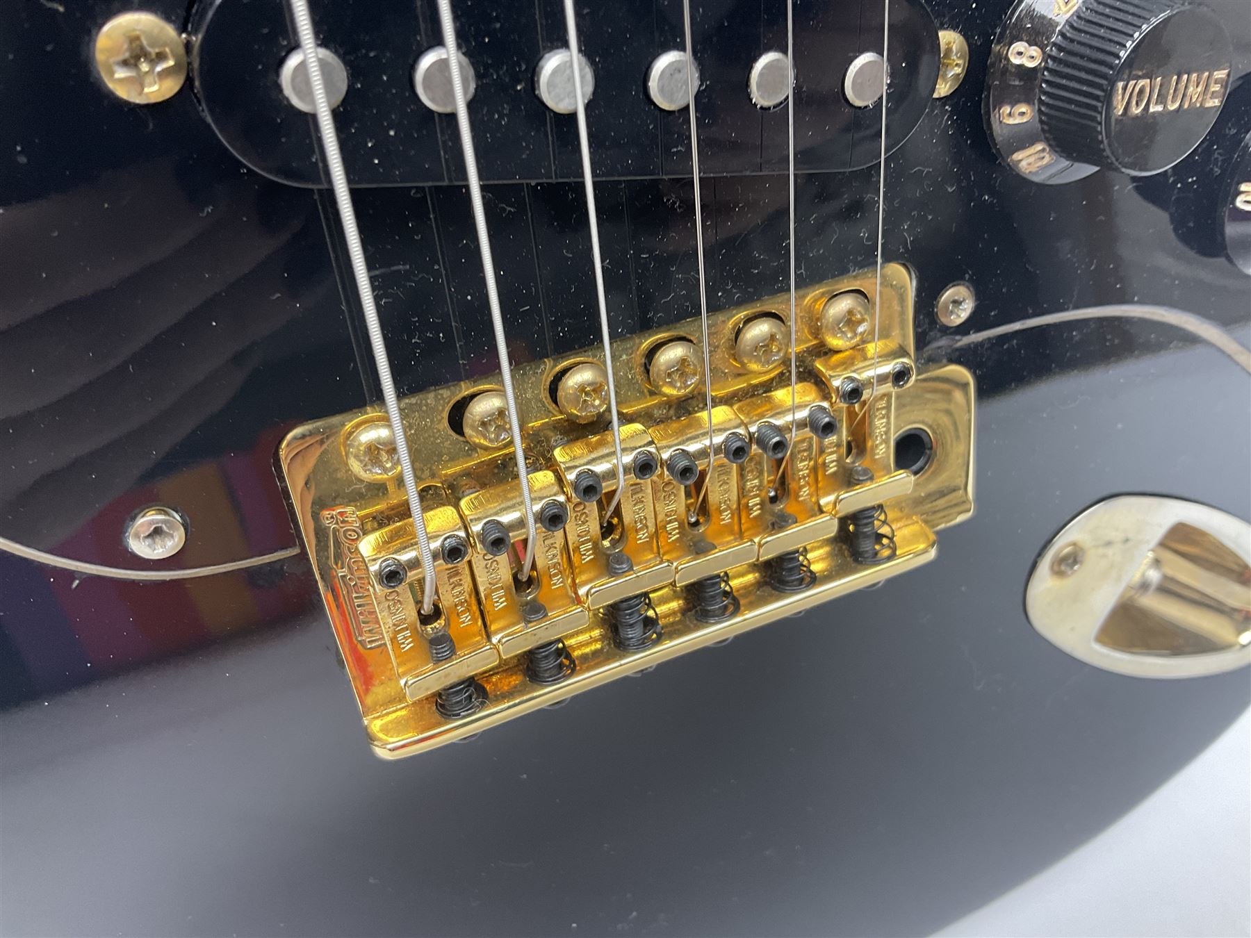 Copy of a Fender Stratocaster electric guitar in black with Wilkinson bridge - Image 3 of 21