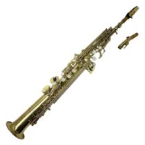 Odyssey Premier straight soprano saxophone l56.5cm; in fitted carrying case with accessories