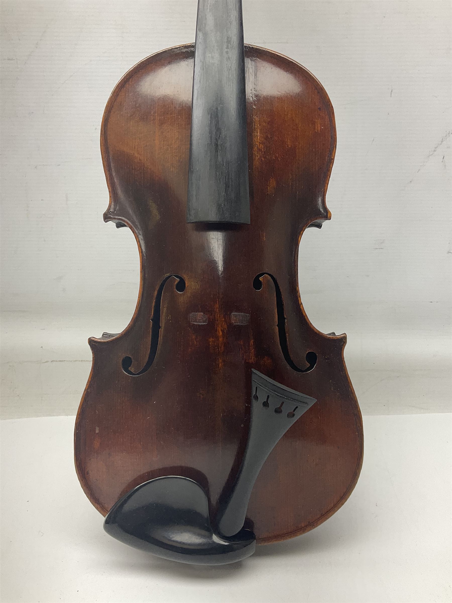 Czechoslovakian violin stamped LIZST c1920 with 35.5cm two-piece maple back and ribs and spruce top - Image 2 of 15