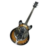 Eastwood of Canada Delta 4 electric four-string tenor resonator guitar with tobacco sunburst finish