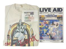 Live Aid memorabilia 13th July 1985 Wembley Stadium - Official Programme with ticket; and The Global