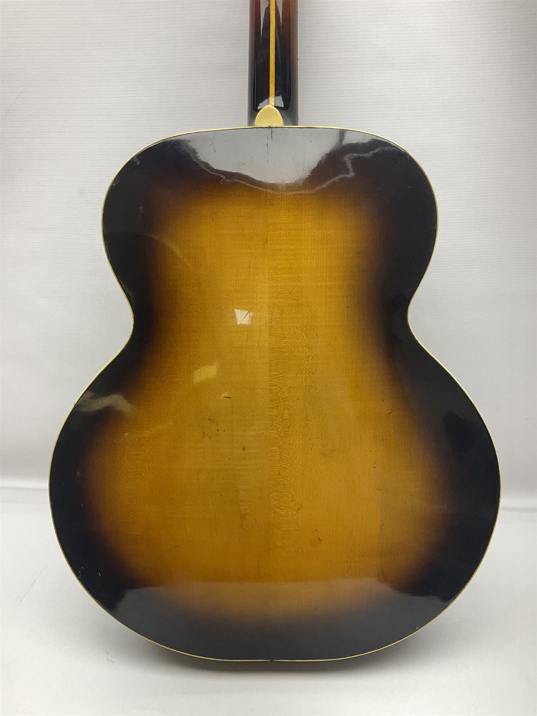 Clifford Essex Paragon De Luxe handmade acoustic guitar c1936 with tobacco sunburst finish and origi - Image 13 of 24