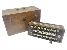 19th Century inlaid rosewood Flutina accordion