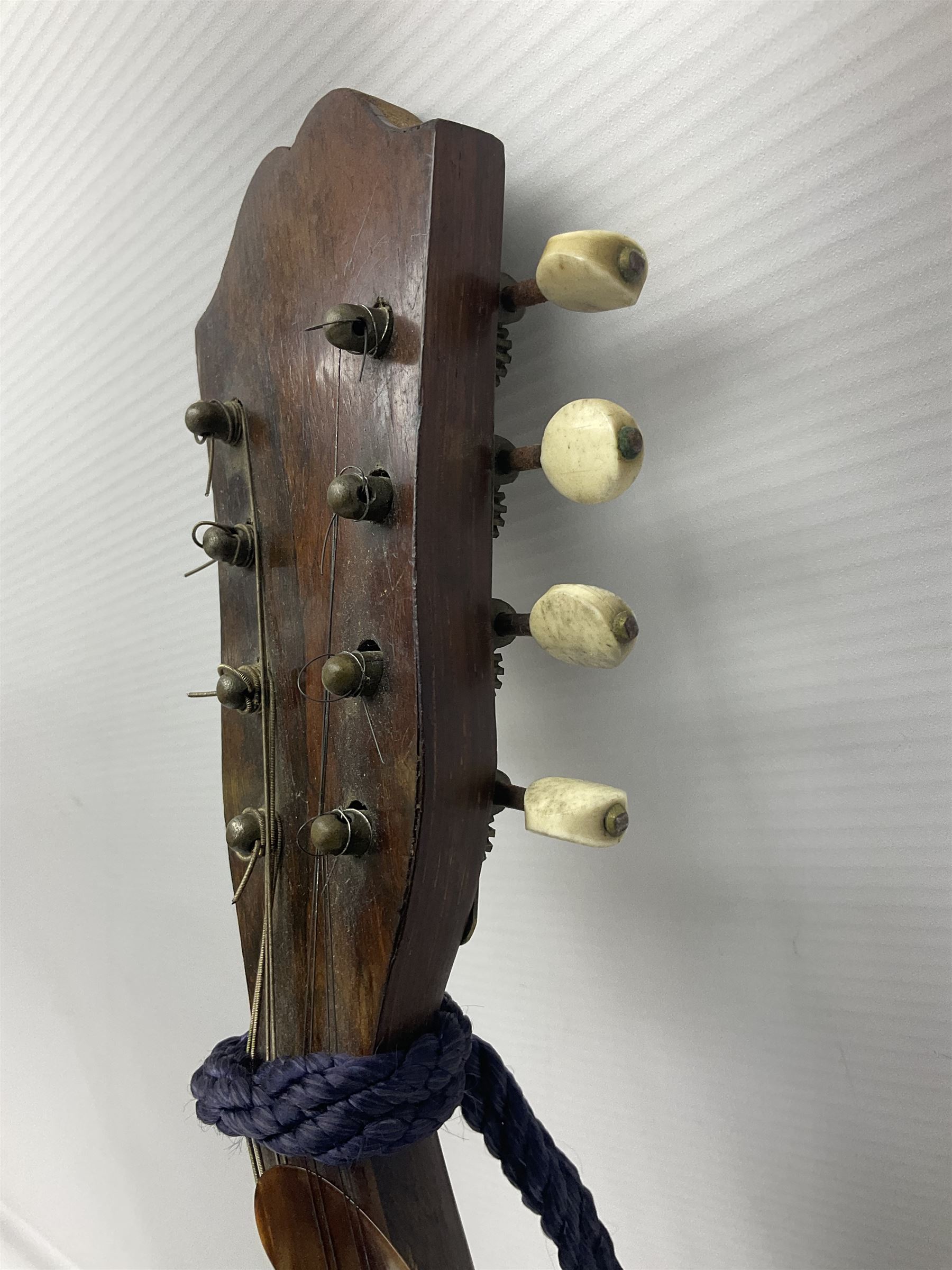 Late 19th/early 20th century Italian lute back mandolin with segmented back and spruce top; bears ma - Image 5 of 18