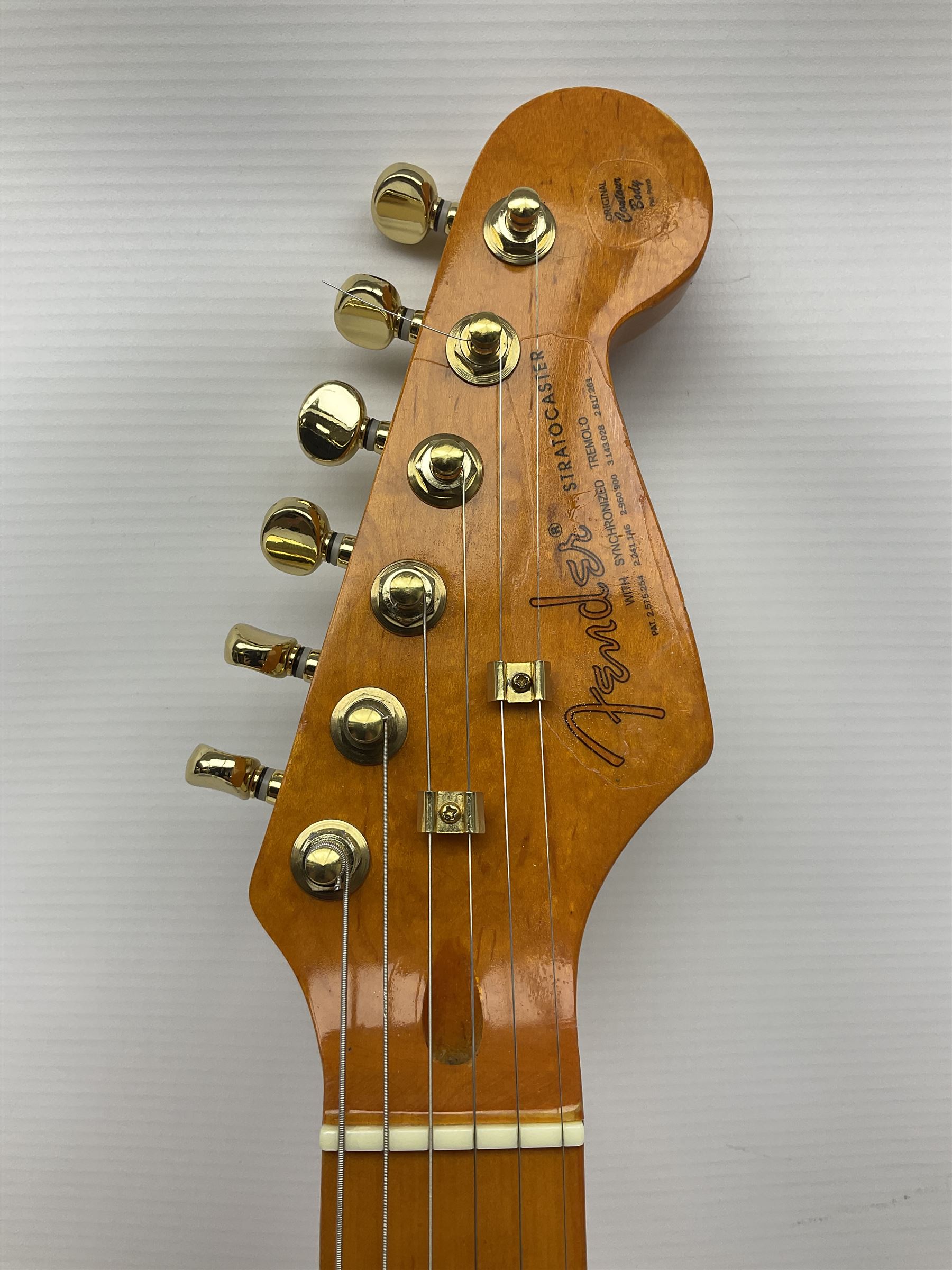 Copy of a Fender Stratocaster electric guitar in black with Wilkinson bridge - Image 7 of 21