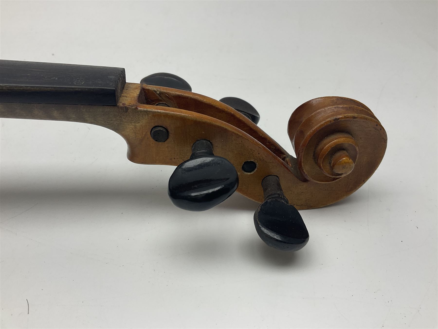 German violin c1900 stamped Stainer with 36cm two-piece maple back and ribs and spruce top L59.5cm o - Image 11 of 14