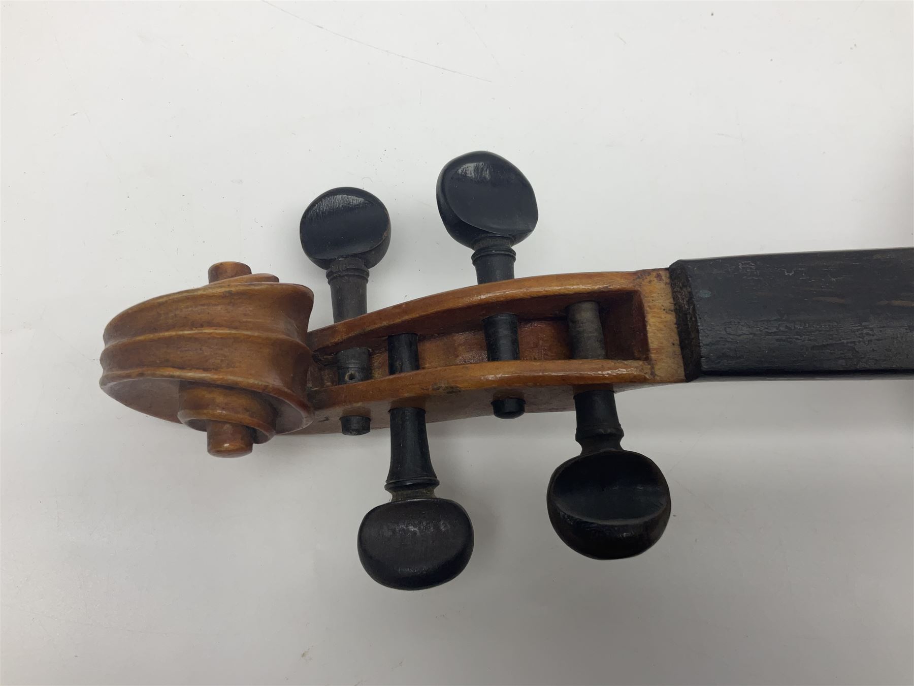 German violin c1900 stamped Stainer with 36cm two-piece maple back and ribs and spruce top L59.5cm o - Image 9 of 14