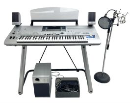 Yamaha Tyros 4 Digital Workstation keyboard with three-piece Option Speaker System TRS-MS04