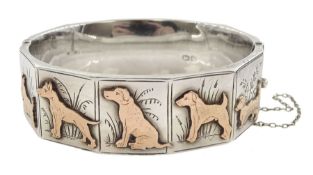 Early - mid 20th century silver dog bangle