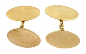 Pair of early 20th century 9ct gold oval cufflinks