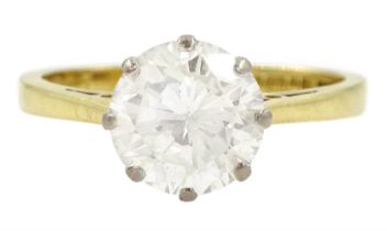 18ct gold single stone round brilliant cut diamond ring