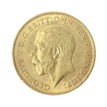 King George V 1912 gold half sovereign coin