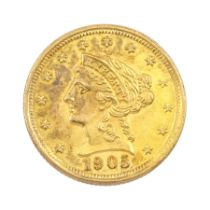 United States of America 1905 Liberty head gold two and a half dollar coin