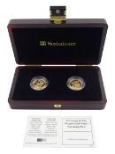 Queen Elizabeth II 2004 and 2005 gold proof full sovereign coins