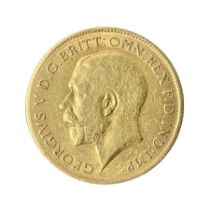 King George V 1911 gold half sovereign coin